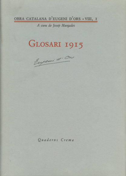 Portada Glosari 1915