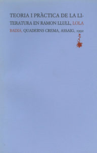 Portada Teoria i pràctica de la literatura en Ramon Llull
